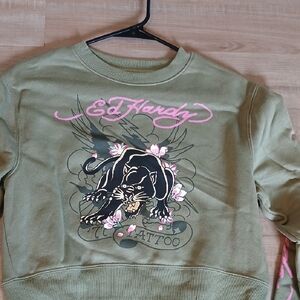 Ed Hardy Green Panther Sweatshirt